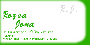 rozsa jona business card